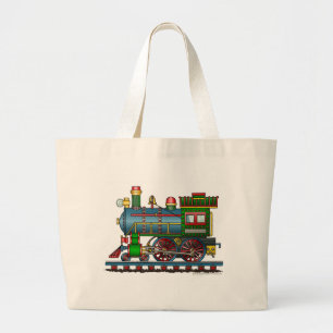 Train Steam Engine Choo Choo Bags/Totes Large Tote Bag