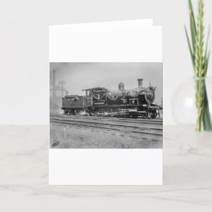 train steam locomotive engine old railway railroad thank you card