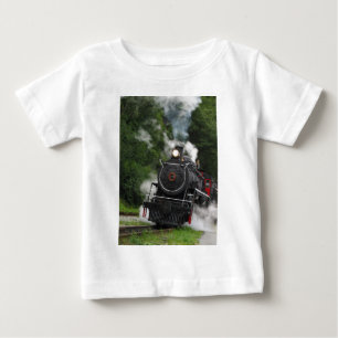 train steam rail railway station engine rails art baby T-Shirt
