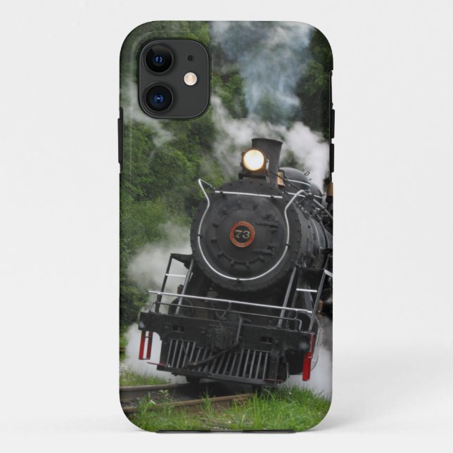 train steam rail railway station engine rails art Case-Mate iPhone case (Back)