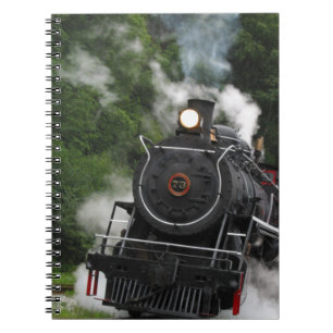 train steam rail railway station engine rails art spiral notebook