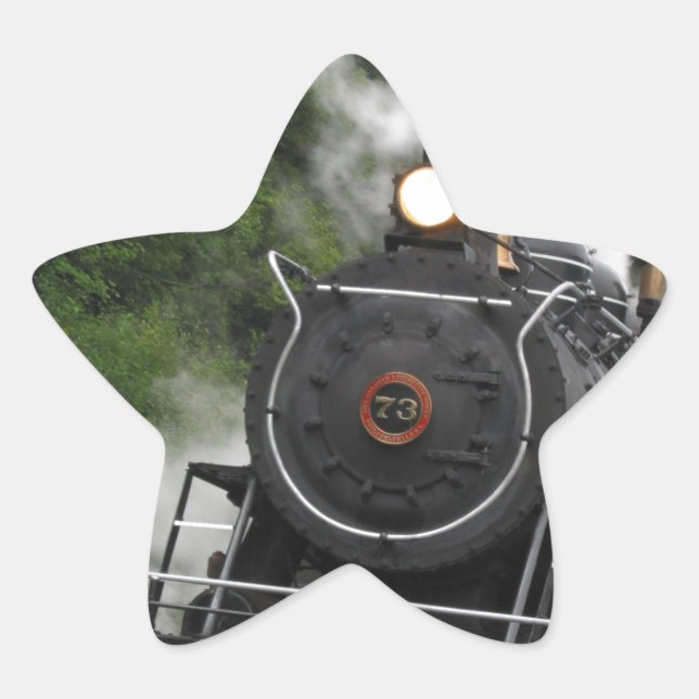 train steam rail railway station engine rails art star sticker (Front)