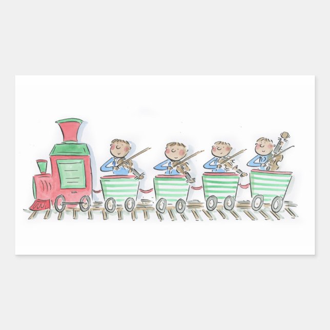 Train String Quartet Rectangular Sticker (Front)