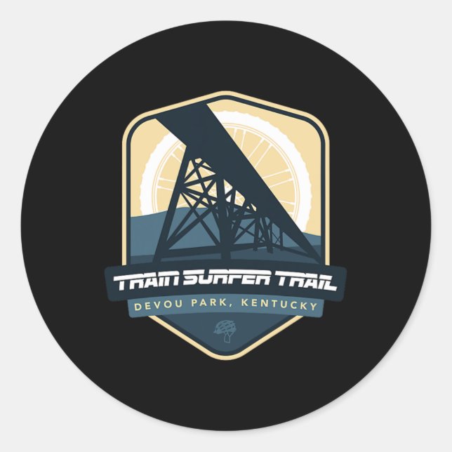 Train Surfer Trail - Devou Park, Kentucky  Classic Round Sticker (Front)