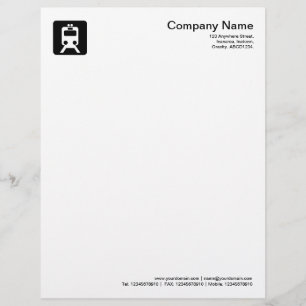 Train Symbol - Black Letterhead Template