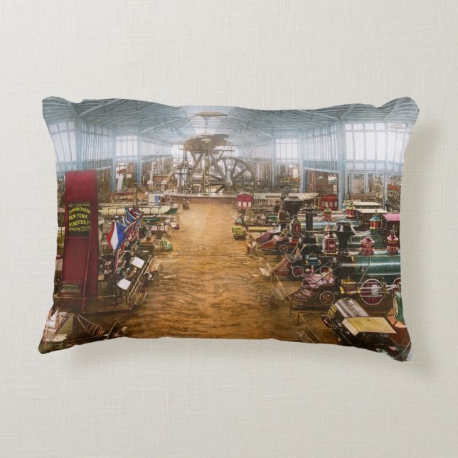 Train - That new train smell 1876 Decorative Cushion (Back)