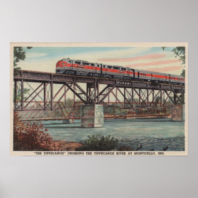 Train-The Tippecanoe / Crossing Tippecanoe River Poster (Front)