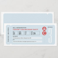 Train ticket children's birthday party