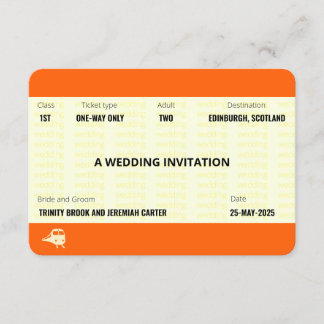 Train Ticket Inspired | Wedding Invitation