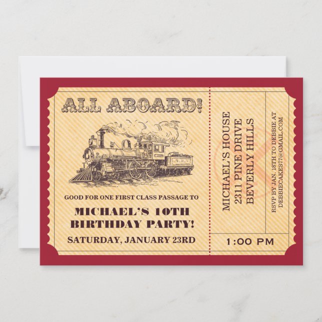 Train Ticket Invitations (Front)