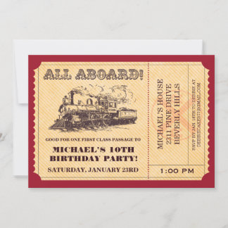 Train Ticket Invitations