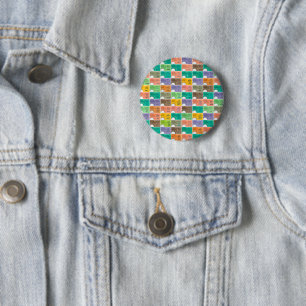 Train ticket montage 6 cm round badge