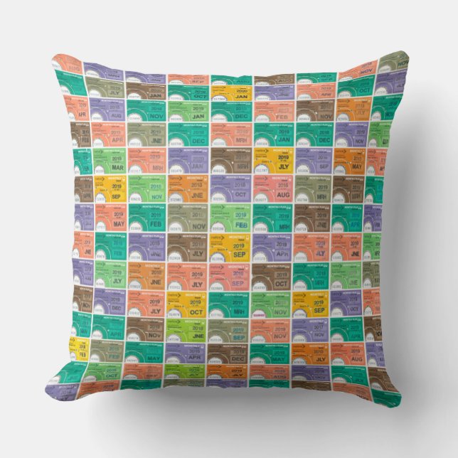 Train Ticket Montage Cushion (Front)