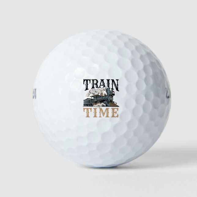 Train Time Model Railroad Railway Hobbyist Golf Balls (Front)