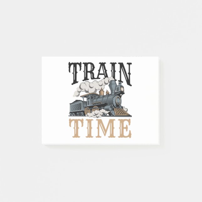 Train Time Model Railroad Railway Hobbyist Post-it Notes (Front)