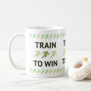 Train to win fun running sports coffee mug