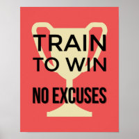 Train to win red sports motivational