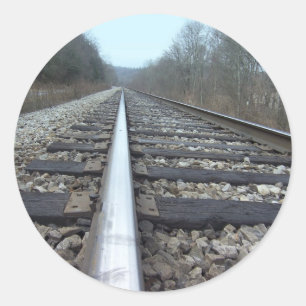 Train Tracks Classic Round Sticker