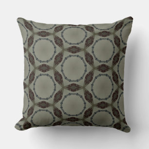 Train Tracks in Circle on a Brown and Grey Design Cushion