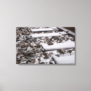 Train Tracks in Snow (Canvas) Canvas Print