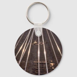 Train tracks key ring