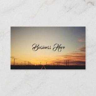 Train Tracks Sunset Landscape Path Business Card