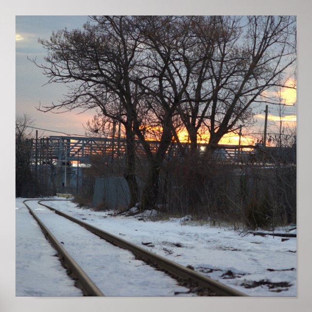 Train Tracks with Snow Poster (Front)