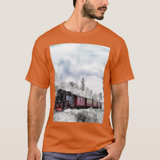 Train Transportation Winter Season T-Shirt