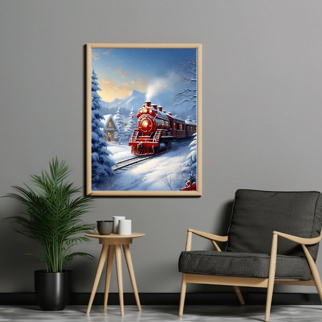 train travelling through a winter landscape poster (Creator Uploaded)
