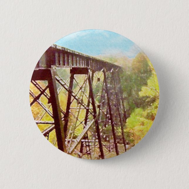 Train Trestle 6 Cm Round Badge (Front)