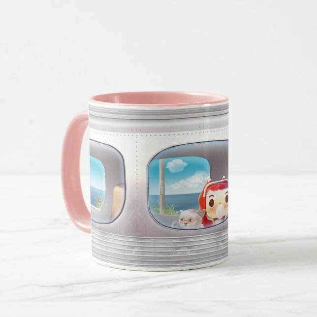Train Trip with Cat Mug (Front Left)