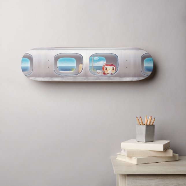 Train Trip with Cat Skateboard (Wall Art (Horz))