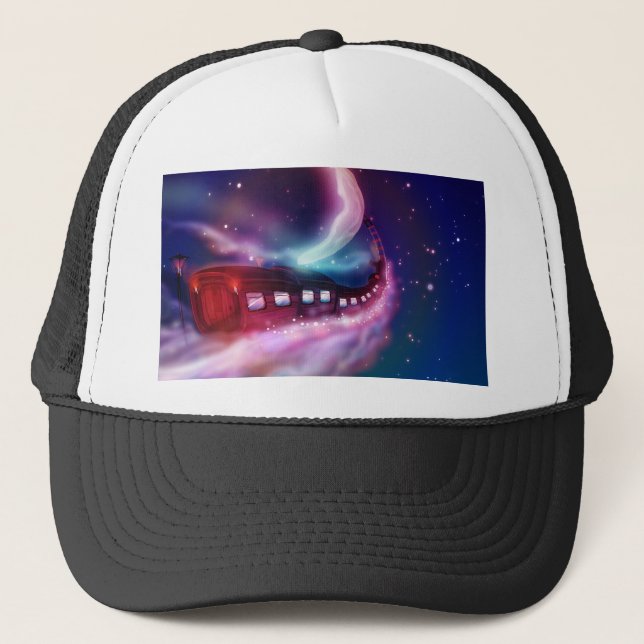 Train Voyage to the Moon Trucker Hat (Front)