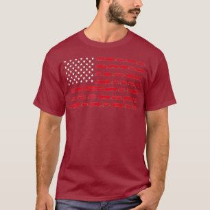 Train Watcher Railroad American Flag USA T-Shirt