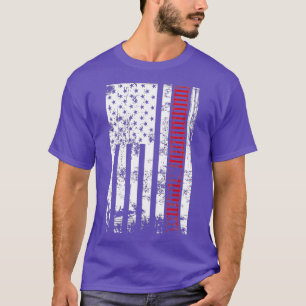 Train Watcher Railroad Distressed American Flag T-Shirt