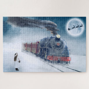 Train Winter Santa Christmas Jigsaw Puzzle