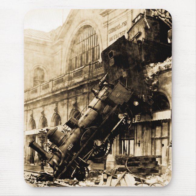 Train Wreck at Montparnasse , 22 October 1895 Mouse Pad (Front)