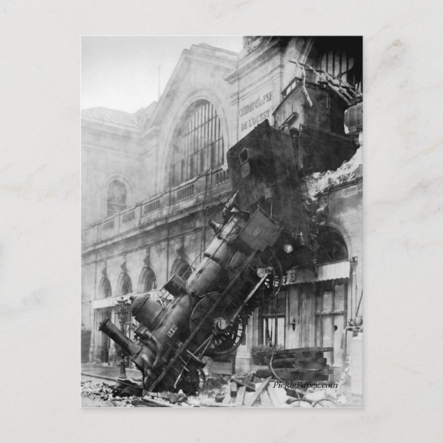 Train Wreck at Montparnasse Postcard (Front)