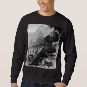 Train Wreck at Montparnasse, railroad disaster Sweatshirt