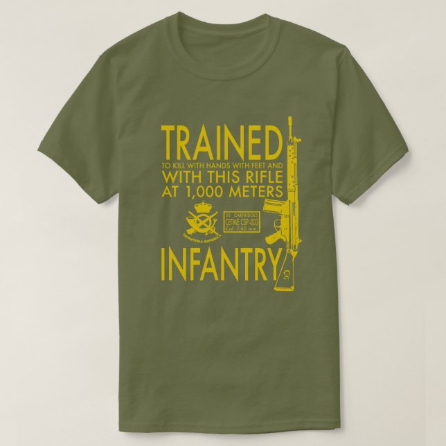 TRAINED INFANTRY T-Shirt (Design Front)