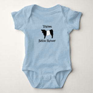 Trainee Beltie Farmer Baby Belted Galloway Cows Bodysuit