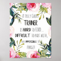 Trainer appreciation Quote Thank you grateful