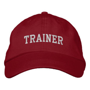 Trainer Embroidered Baseball Hat / Cap - Red