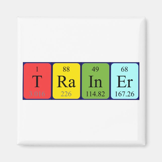 Trainer periodic table name magnet (Front)