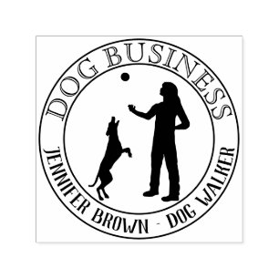 Trainer Walker Playing with Dog Self-inking Stamp