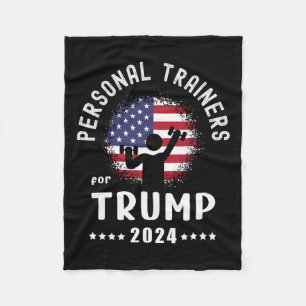 Trainers For Trump 2024 American Flag Vote Trump  Fleece Blanket