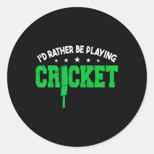 Training Cricket Player Cricket Men  Classic Round Sticker