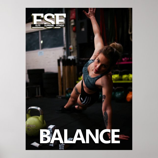 Training Fitness Business Logo Balance Poster (Front)