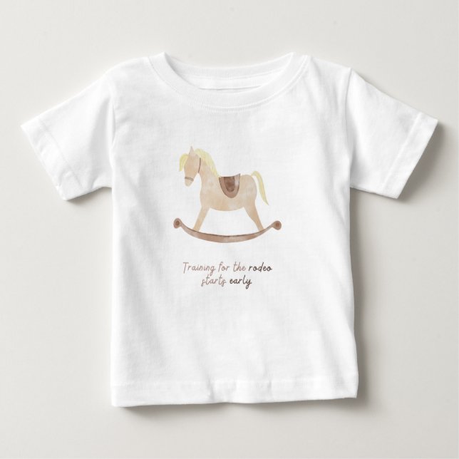 Training for the rodeo starts early baby T-Shirt (Front)