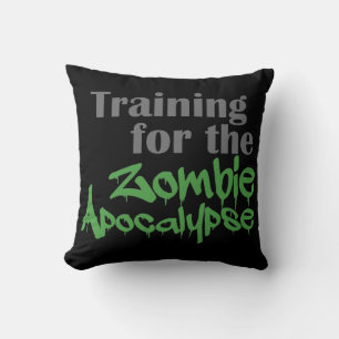 Training For The Zombie Apocalypse Funny Workout Cushion